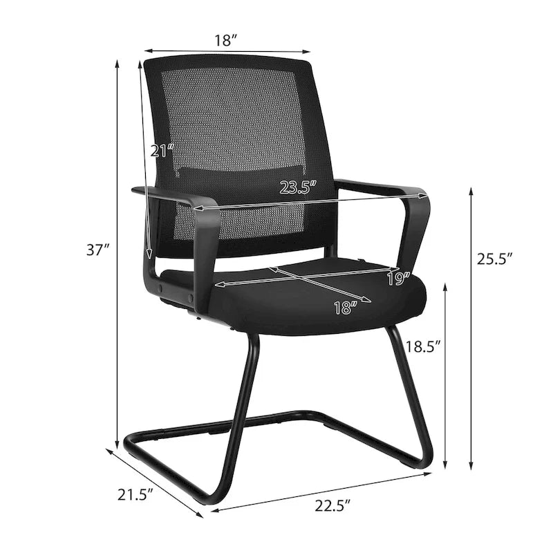 Chaise de réunion à dossier en maille, chaise d'accueil pour visiteurs de bureau