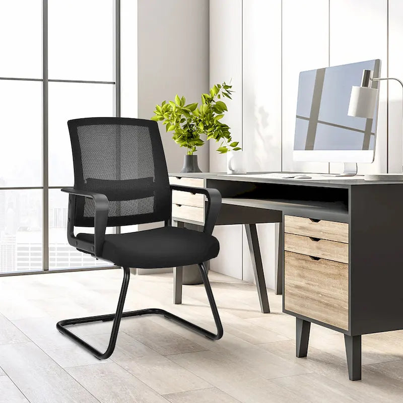 Chaise de réunion à dossier en maille, chaise d'accueil pour visiteurs de bureau