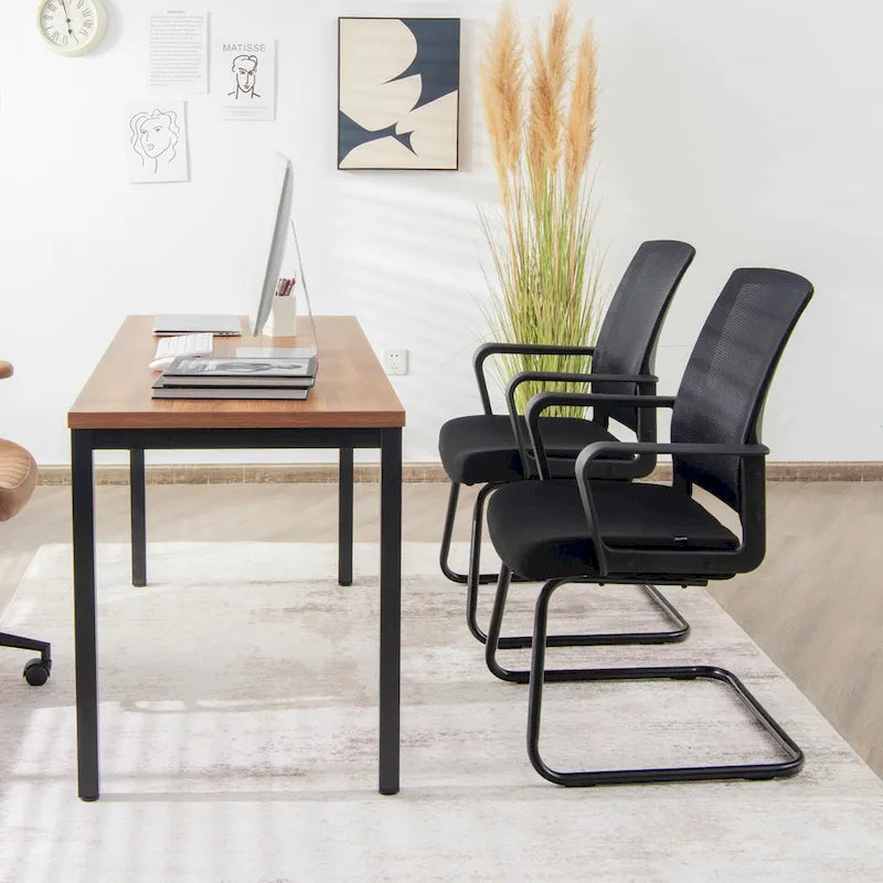 Chaise de réunion à dossier en maille, chaise d'accueil pour visiteurs de bureau