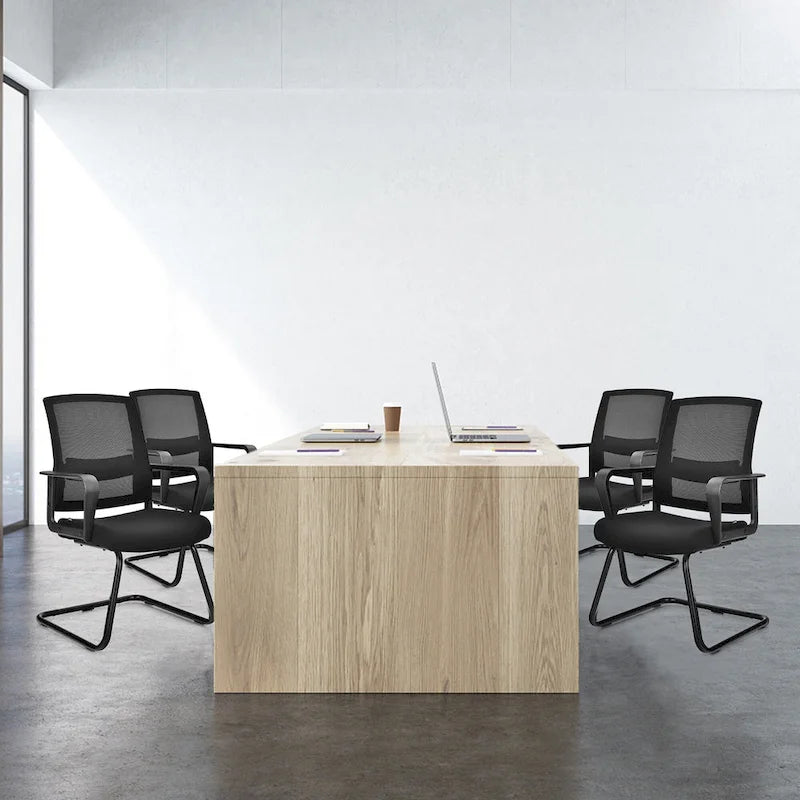 Chaise de réunion à dossier en maille, chaise d'accueil pour visiteurs de bureau