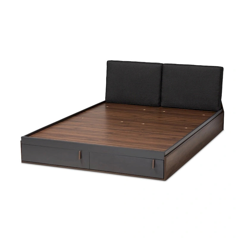 Lit plateforme de rangement contemporain pour grand lit (Queen Size)