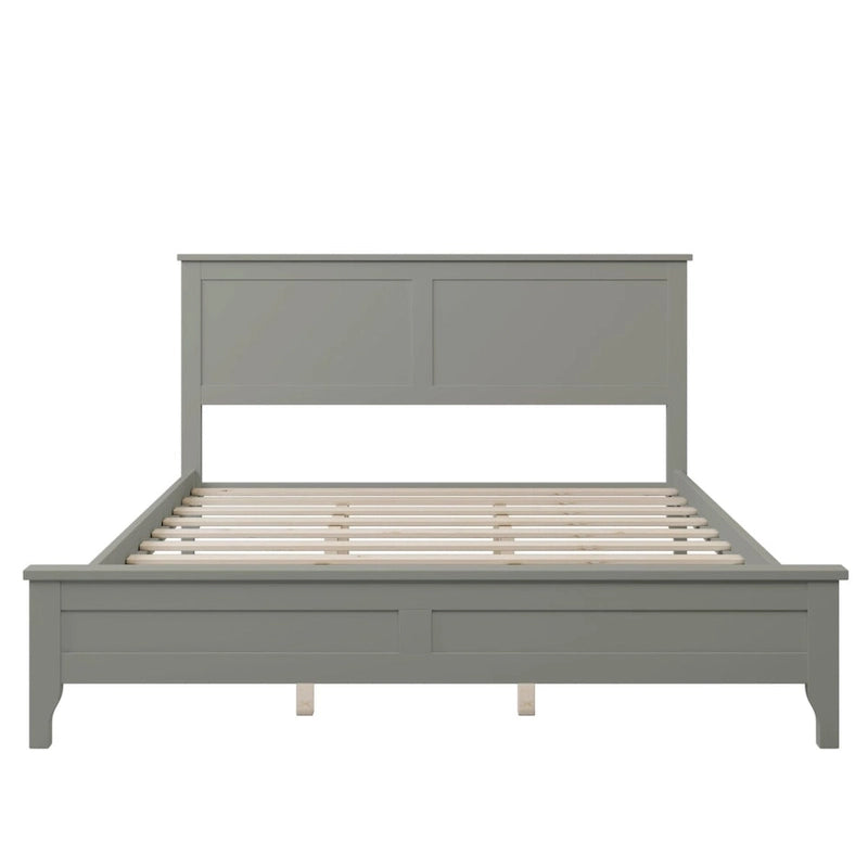 Lit plateforme queen en bois massif moderne